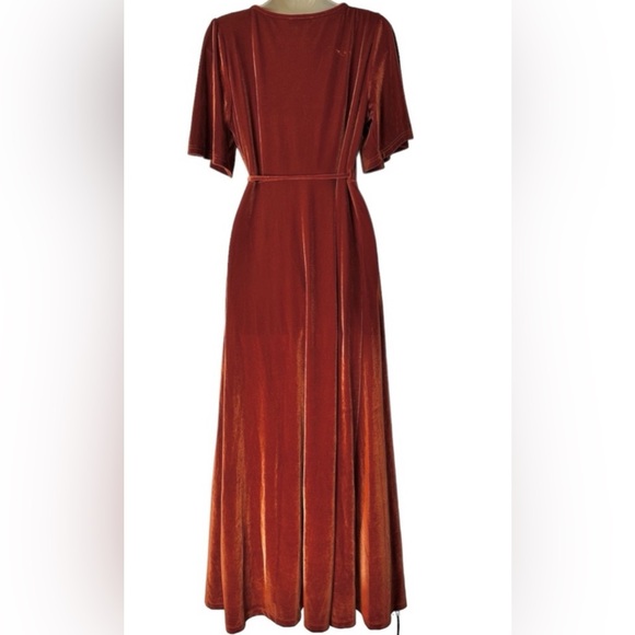 Baltic Born Meghan Velvet Maxi Dress in Rust - Size Large - Picture 6 of 14